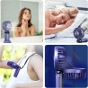 Jsdoin Ventilateur portable rechargeable par USB avec 5 vitesses,mini ventilateur de bureau pliable avec écran LED pour la maiso