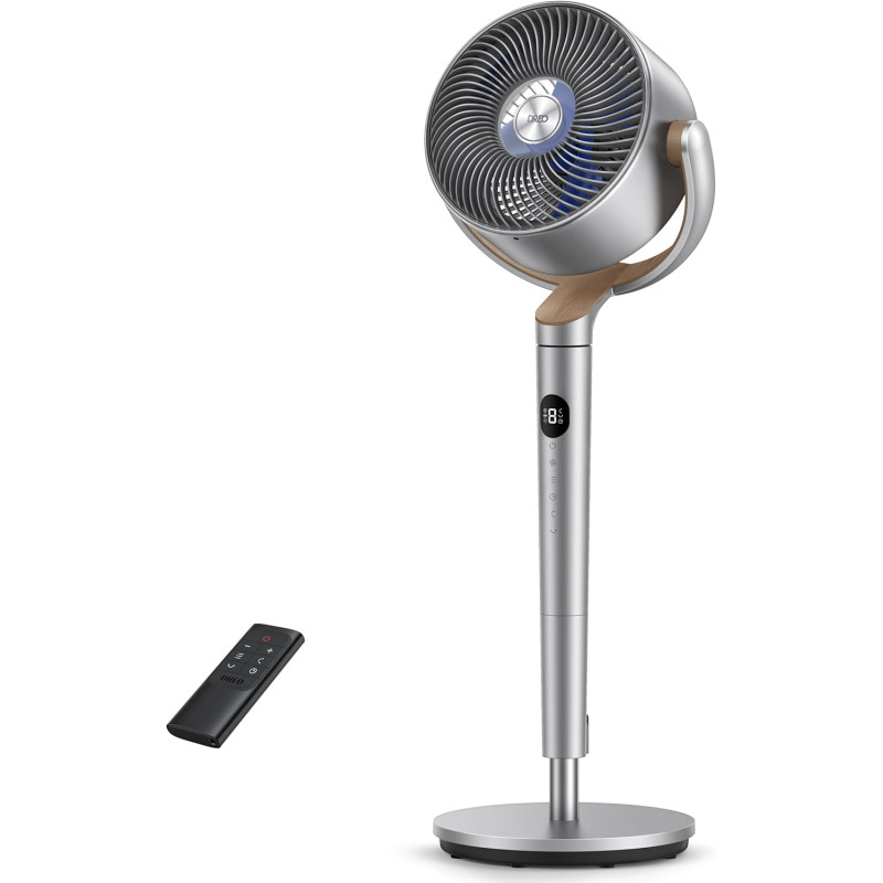 DREO 23dB ventilateur sur pied silencieux, portée de 24M, volume d'air 1200m³/h, turbo circulateur, hauteur de 102CM, 3 modes, 8