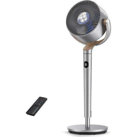 DREO 23dB ventilateur sur pied silencieux, portée de 24M, volume d'air 1200m³/h, turbo circulateur, hauteur de 102CM, 3 modes, 8