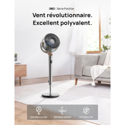 DREO 23dB ventilateur sur pied silencieux, portée de 24M, volume d'air 1200m³/h, turbo circulateur, hauteur de 102CM, 3 modes, 8