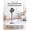 DREO 23dB ventilateur sur pied silencieux, portée de 24M, volume d'air 1200m³/h, turbo circulateur, hauteur de 102CM, 3 modes, 8