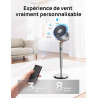DREO 23dB ventilateur sur pied silencieux, portée de 24M, volume d'air 1200m³/h, turbo circulateur, hauteur de 102CM, 3 modes, 8