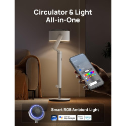 Dreo 23dB Intelligent ventilateur sur pied silencieux, 24M portée, volume d'air 1200m³/h, turbo circulateur, 102CM hauteur, 6 mo