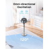 DREO 20 dB Smart Ventilateur Silencieux sur Pied, Oscillation à 120° + 120°, Ventilateurs Puissants avec Télécommande, Portée de