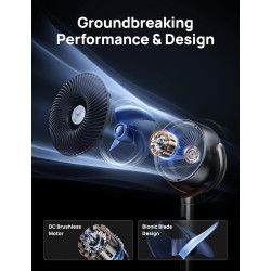 DREO 20 dB Smart Ventilateur Silencieux sur Pied, Oscillation à 120° + 120°, Ventilateurs Puissants avec Télécommande, Portée de