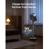 DREO 20 dB Smart Ventilateur Silencieux sur Pied, Oscillation à 120° + 120°, Ventilateurs Puissants avec Télécommande, Portée de