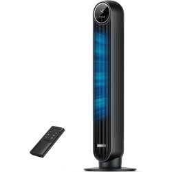 DREO 20dB ventilateur colonne silencieux, Vitesse 7,6 m/s - Oscillant à 90° ventilateurs tour pour chambre, 92 cm de haut, Téléc
