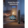 DREO 20dB ventilateur colonne silencieux, Vitesse 7,6 m/s - Oscillant à 90° ventilateurs tour pour chambre, 92 cm de haut, Téléc