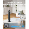 DREO 20dB ventilateur colonne silencieux, Vitesse 7,6 m/s - Oscillant à 90° ventilateurs tour pour chambre, 92 cm de haut, Téléc