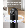 DREO 20dB ventilateur colonne silencieux, Vitesse 7,6 m/s - Oscillant à 90° ventilateurs tour pour chambre, 92 cm de haut, Téléc