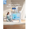 DREO Ventilateur tour intelligent avec fonction WiFi, ventilateur silencieux avec contrôle vocal et télécommande, oscillation à 