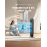 Dreo Ventilateur tour intelligent avec fonction WiFi, ventilateur silencieux avec contrôle vocal et télécommande, oscillation à 