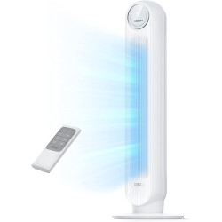 Dreo ventilateur colonne silencieux, Vitesse 7,6 m/s - Oscillant à 90° ventilateurs tour pour chambre, 92 cm de haut, Télécomman