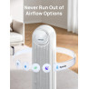 Dreo ventilateur colonne silencieux, Vitesse 7,6 m/s - Oscillant à 90° ventilateurs tour pour chambre, 92 cm de haut, Télécomman