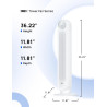 Dreo ventilateur colonne silencieux, Vitesse 7,6 m/s - Oscillant à 90° ventilateurs tour pour chambre, 92 cm de haut, Télécomman