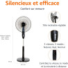 Amazon Basics Ventilateur sur Pied 40 cm avec Télécommande, pour Chambre, Salon, Bureau, 3 Vitesses, 3 Modes, Minuterie, Pales D