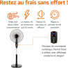 Amazon Basics Ventilateur sur Pied 40 cm avec Télécommande, pour Chambre, Salon, Bureau, 3 Vitesses, 3 Modes, Minuterie, Pales D
