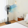 Amazon Basics Ventilateur sur Pied 40 cm avec Télécommande, pour Chambre, Salon, Bureau, 3 Vitesses, 3 Modes, Minuterie, Pales D