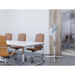 BEPER P206VEN103 Ventilateur sur pied 3 pales, hauteur réglable jusqu'à 125 cm, 3 vitesses, oscillation automatique, montage fac