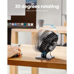 Gaiatop Ventilateur de bureau USB, petit mais puissant, personnel, portable, silencieux, 3 vitesses, mini ventilateur de bureau 