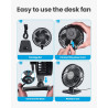 Gaiatop Ventilateur de bureau USB, petit mais puissant, personnel, portable, silencieux, 3 vitesses, mini ventilateur de bureau 