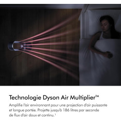 Dyson Hot+Cool Jet Focus Chauffage et ventilateur AM09 – 2-en-1 : chauffe et refroidit avec flux d’air puissant (Blanc/Argent)