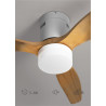 CREATE / WINDCALM M/Ventilateur de plafond ABS avec lumière et télécommande blanc pales effet bois clair / 40W, Silencieux, Ø132