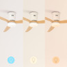 CREATE / WINDCALM M/Ventilateur de plafond ABS avec lumière et télécommande blanc pales effet bois clair / 40W, Silencieux, Ø132