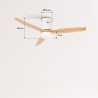 CREATE / WINDCALM M/Ventilateur de plafond ABS avec lumière et télécommande blanc pales effet bois clair / 40W, Silencieux, Ø132