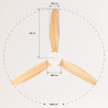 CREATE / WINDCALM M/Ventilateur de plafond ABS avec lumière et télécommande blanc pales effet bois clair / 40W, Silencieux, Ø132