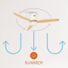 CREATE / WINDCALM M/Ventilateur de plafond ABS avec lumière et télécommande blanc pales effet bois clair / 40W, Silencieux, Ø132
