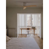 CREATE / WINDCALM M/Ventilateur de plafond ABS avec télécommande blanc pales effet bois clair / 40W, Silencieux, Ø132 cm, 6 vite