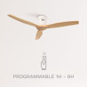 CREATE / WINDCALM M/Ventilateur de plafond ABS avec télécommande blanc pales effet bois clair / 40W, Silencieux, Ø132 cm, 6 vite