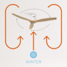 CREATE / WINDCALM M/Ventilateur de plafond ABS avec télécommande blanc pales effet bois clair / 40W, Silencieux, Ø132 cm, 6 vite