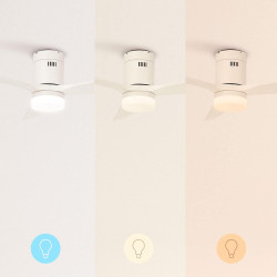 CREATE / WINDCALM M/Ventilateur de plafond ABS avec lumière et télécommande blanc / 40W, Silencieux, Ø132 cm, 6 vitesses, minute