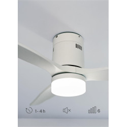 CREATE / WINDCALM M/Ventilateur de plafond ABS avec lumière et télécommande blanc / 40W, Silencieux, Ø132 cm, 6 vitesses, minute