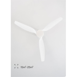 CREATE / WINDCALM M/Ventilateur de plafond ABS avec lumière et télécommande blanc / 40W, Silencieux, Ø132 cm, 6 vitesses, minute