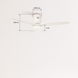 CREATE / WINDCALM M/Ventilateur de plafond ABS avec lumière et télécommande blanc / 40W, Silencieux, Ø132 cm, 6 vitesses, minute
