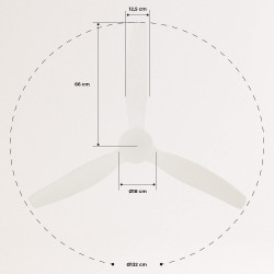 CREATE / WINDCALM M/Ventilateur de plafond ABS avec lumière et télécommande blanc / 40W, Silencieux, Ø132 cm, 6 vitesses, minute