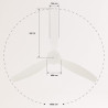 CREATE / WINDCALM M/Ventilateur de plafond ABS avec lumière et télécommande blanc / 40W, Silencieux, Ø132 cm, 6 vitesses, minute
