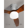 CREATE / WINDCALM M/Ventilateur de plafond ABS avec lumière et télécommande blanc pales effet bois foncé / 40W, Silencieux, Ø132