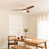 CREATE / WINDCALM M/Ventilateur de plafond ABS avec lumière et télécommande blanc pales effet bois foncé / 40W, Silencieux, Ø132
