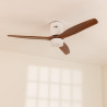 CREATE / WINDCALM M/Ventilateur de plafond ABS avec lumière et télécommande blanc pales effet bois foncé / 40W, Silencieux, Ø132
