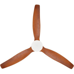 CREATE / WINDCALM M/Ventilateur de plafond ABS avec lumière et télécommande blanc pales effet bois foncé / 40W, Silencieux, Ø132