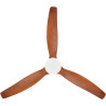 CREATE / WINDCALM M/Ventilateur de plafond ABS avec lumière et télécommande blanc pales effet bois foncé / 40W, Silencieux, Ø132