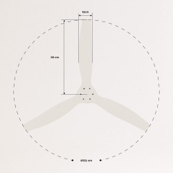 CREATE / WINDCALM M/Ventilateur de plafond ABS avec télécommande blanc / 40W, Silencieux, Ø132 cm, 6 vitesses, minuterie, été-hi
