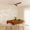 CREATE / WINDCALM M/Ventilateur de plafond ABS avec télécommande blanc pales effet bois foncé / 40W, Silencieux, Ø132 cm, 6 vite