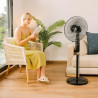 Cecotec - ventilateur sur pied energysilence 515 maxflow noir - 45 w, diamètre 30 cm, 5 pales, 3 vitesses, minuterie jusqu’à 1 h