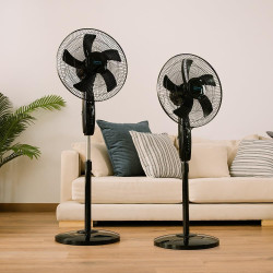 Cecotec - ventilateur sur pied energysilence 515 maxflow noir - 45 w, diamètre 30 cm, 5 pales, 3 vitesses, minuterie jusqu’à 1 h