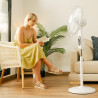 Cecotec - ventilateur sur pied energysilence 515 maxflow blanc - 45 w, diamètre 30 cm, 5 pales, 3 vitesses, minuterie jusqu’à 1 